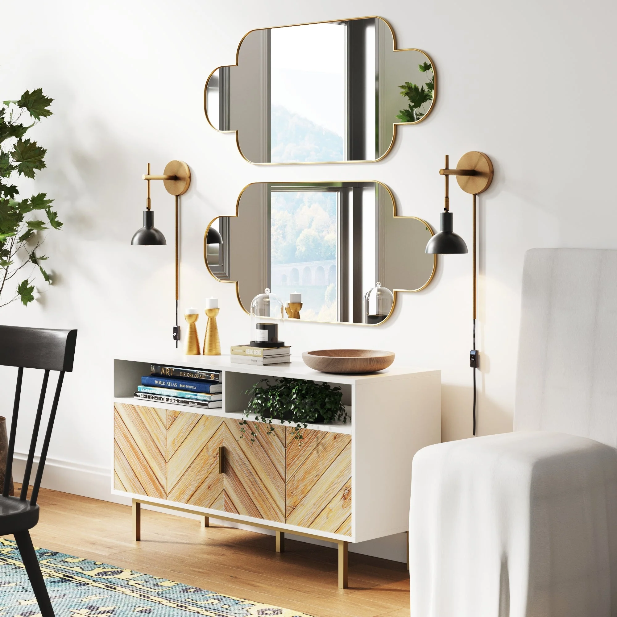 Plug-in Metal Wall Light Black Brass (Set of 2) - Image 2