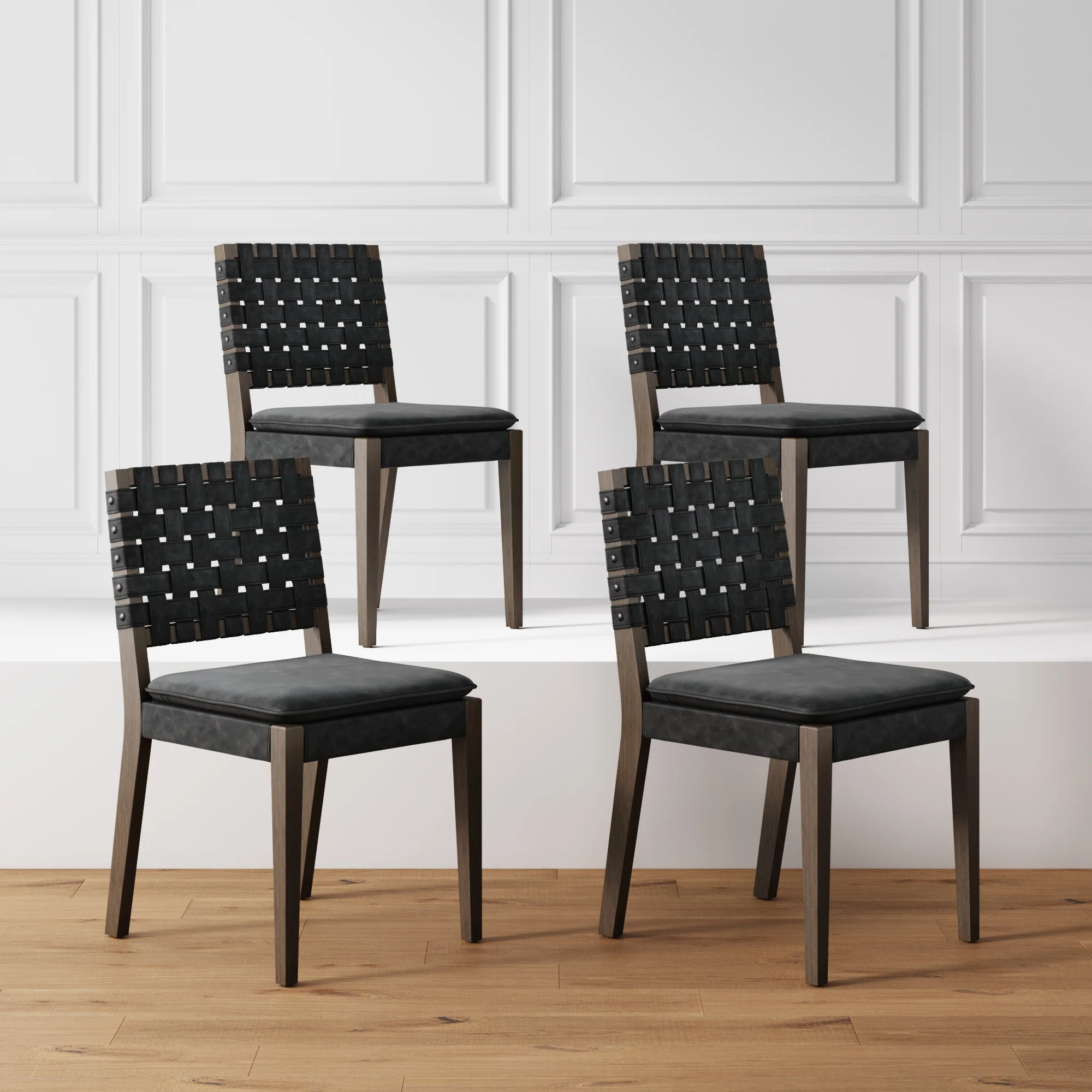 Faux Leather Dining Chairs Black (Set of 4) - Image 2